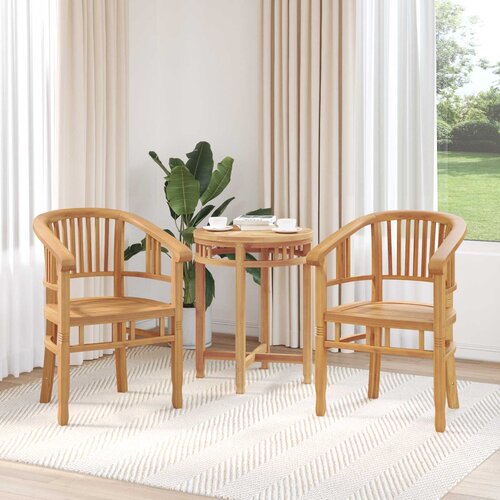  Stolica 2 pcs Smeđa 63 x 58 x 89 cm Čvrsto teak drvo Slike