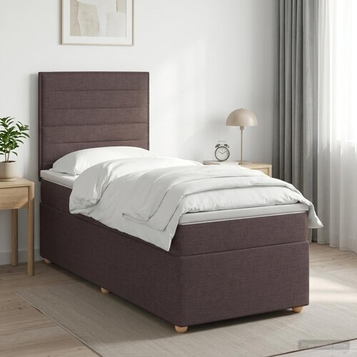  Boxspring krevet s madracem Tamno smeđa 90 x 190 cm Tkanina Cijene