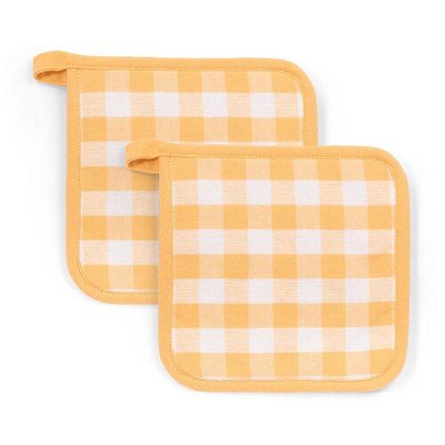 TISECO Set kuhinjska prijemalka Gingham 20x20cm / rumena / 2 kos / bombaž, poliester, (5000198342) Cene
