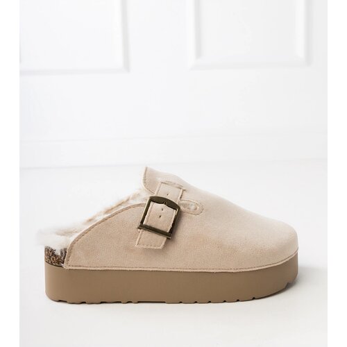 Gemre Beige closed-toe slippers with fur Maresa Cijene