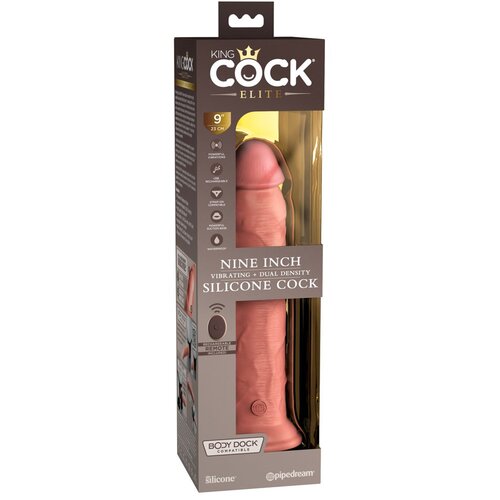 Pipedream King Cock 9&amp;quot; Elite Dual Density Vibrator, 22.9 cm Slike