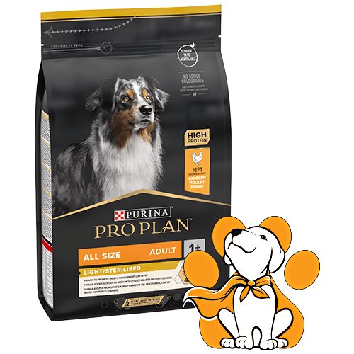 Purina Pro Plan light All Size Adult Light/Sterilised 3kg, Za Regulisanje Težine Cene