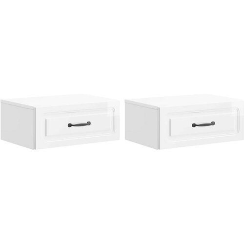  Stenski nočni omarici 2 pcs Bela visok sijaj 49 x 34,5 x 20 cm, (5000233394) Cene