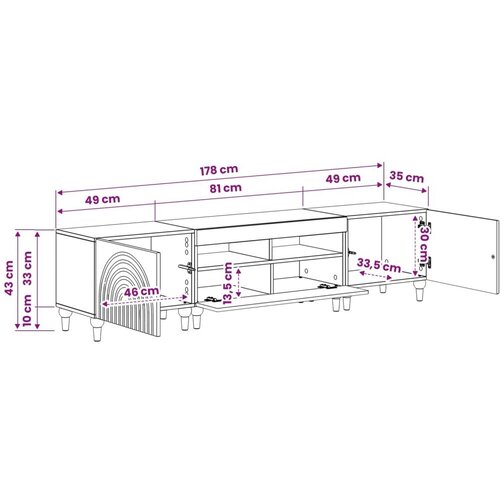  3-dijelni LED TV kabinet Dimljeni hrast Konstruirano drvo - Dimljeni hrast 81 cm Slike