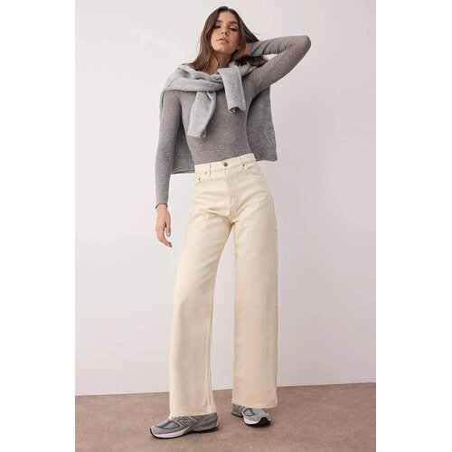 TRENDYOLMILLA ženski pantalone Twoaw26Je00190, Ecru-Ecru Cene