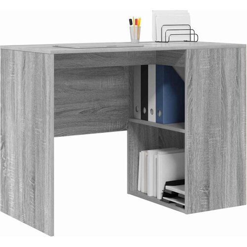  Stol s policom Siva Sonoma 102 x 50 x 75 cm Konstruirano drvo Slike