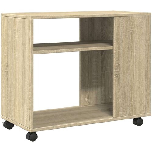 VidaXL Bočni stolić s kotačima boja hrasta sonome 70x35x60 cm drveni Slike