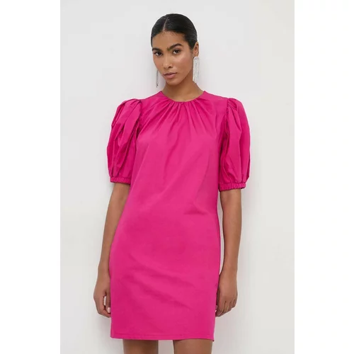 Silvian_Heach Bombažna obleka roza barva