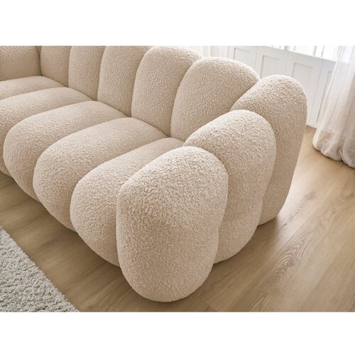 Bobochic Paris Svetlo rjava sedežna garnitura iz tkanine boucl&amp;eacute; 232 cm Hippolyte &amp;ndash; Slike