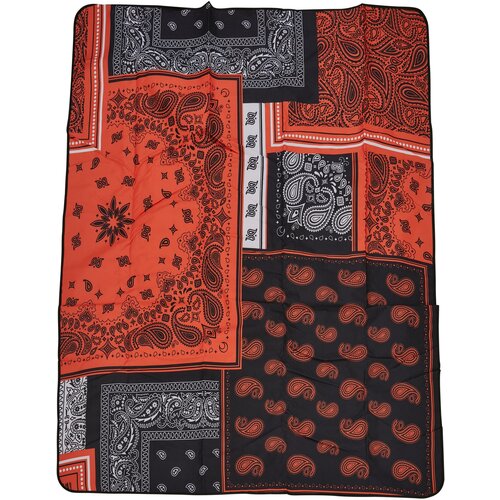 Urban Classics Accessoires Bandana Patchwork Print Blanket Black/Orange Slike