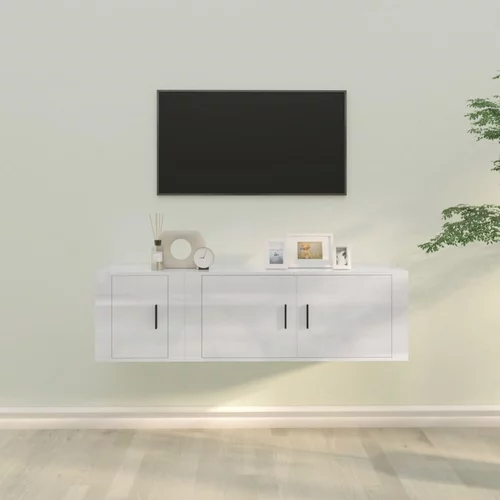  2-dijelni set TV ormarića sjajni bijeli drveni