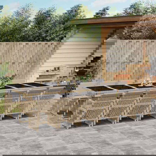  13-dijelni vrtni blagovaonski set od poliratana s jastucima bež Cijene