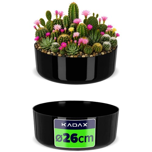 KADAX cvetlični lonec, cvetlični lonec, cvetlična skleda, črna, okrogla, 26 cm, (5000353045) Slike