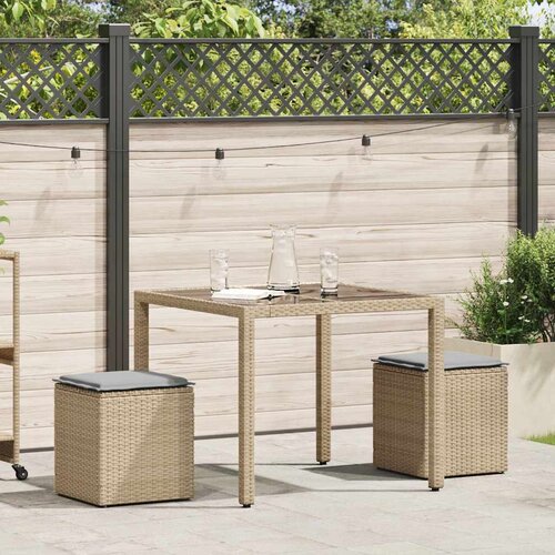 Maison Chic Vrtni stolčki - Vrtni stoli z blazinami 2 kosa Bež 40x40x43 cm poli ratan JS1090, (21877322) Cene