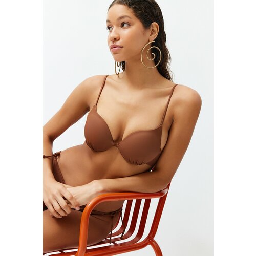 Trendyol Brown Balconette Push Up Bikini Top Cene