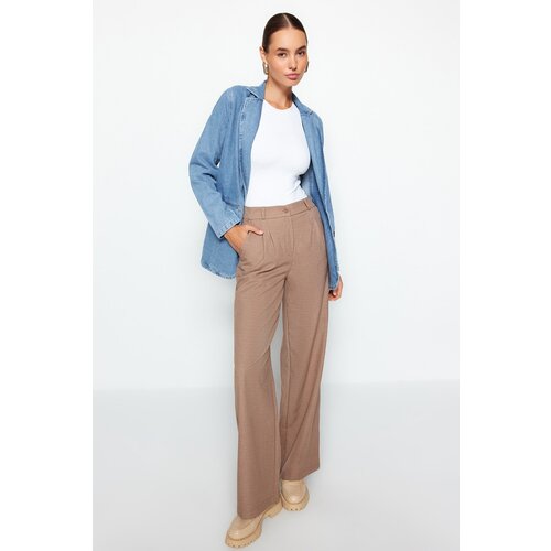 Trendyol Pants - Brown - Wide leg Slike
