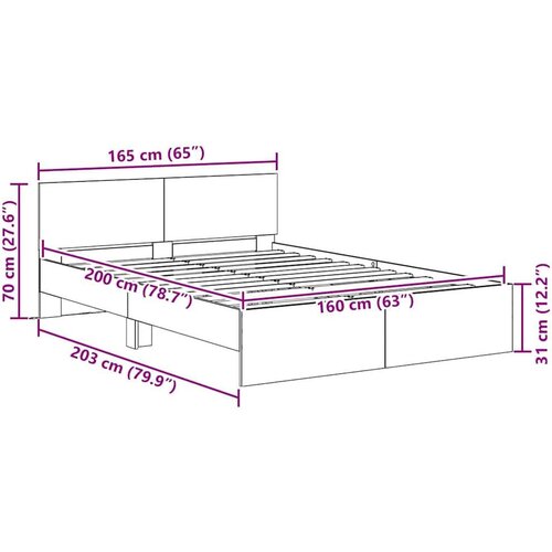  Okvir za krevet Staro drvo 160 x 200 cm Konstruirano drvo Slike