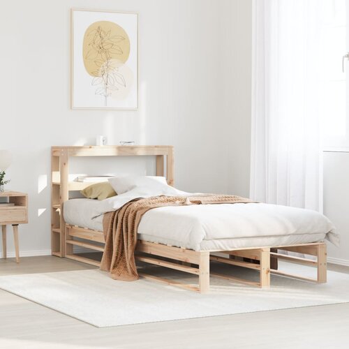 vidaXL Posteljni okvir brez vzmetnice 90x190 cm trdna borovina Cene