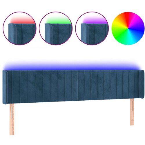 Maison Chic led posteljno vzglavje - vzglavna omarica - nočna omarica temno modro 203x16x78/88 cm žamet, (21708175) Slike