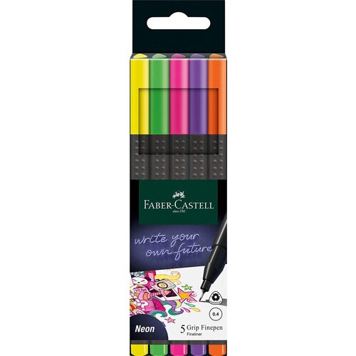 Flomaster faber-castell finepen grip 0,4mm neon 1/5 FABER-CASTELL Cene