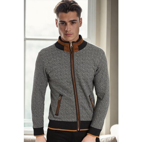 Dewberry 1021 MEN'S SWEATSHIRT-DARK HERRINGBONE BLACK Cijene