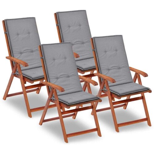  Jastuci za vrtne stolice 4 kom sivi 120 x 50 x 3 cm od tkanine Slike