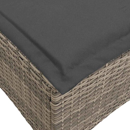  Vrtni tabure s jastucima 2 kom sivi 55x55x36 cm poliratan Slike