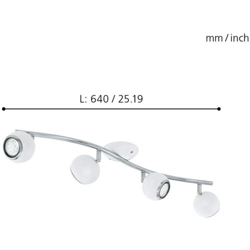 Eglo Bimeda spot/4, led, gu10, 4x3w, 4x240lm, bela/hrom Slike