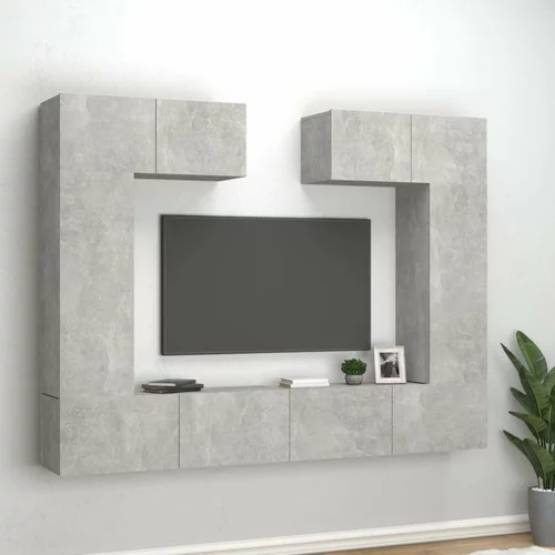  Komplet TV omaric 6-delni betonsko siv inženirski les, (20912629)
