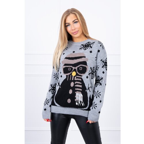Kesi Christmas sweater with a snowman gray Slike