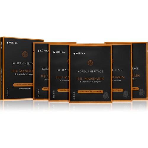 KORIKA Korean Heritage Set of 5 Skin Illuminating Face Sheet Masks set mask za obraz po znižani ceni (za osvetlitev kože) Slike
