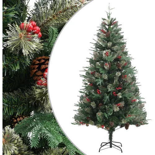 vidaXL božićno drvce sa šiškama zeleno 195 cm PVC i PE