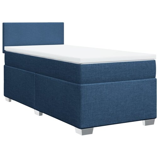 VidaXL Box spring postelja z vzmetnico modra 90x190 cm blago, (21291707) Slike