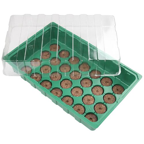 Mini sobni staklenik (d x š x v: 35,5 x 22 x 12,5 cm, zelene boje, s 28 tresetnih posuda) Cijene
