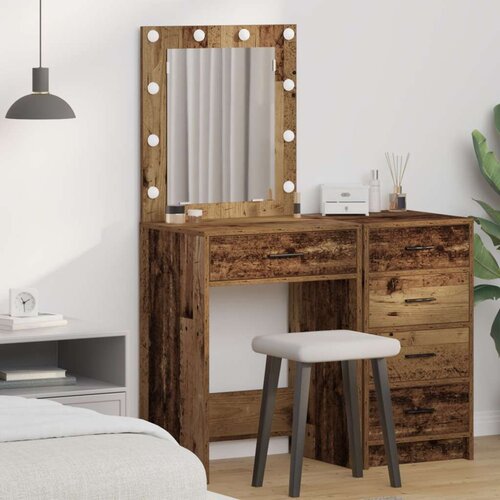  Toaletni stol s LED rasvjetom Stari drveni 50x41x135 cm Cene