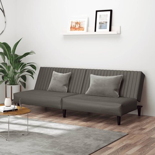  The Living Store Kavč dvosed z ležiščem sivo umetno usnje - Raztegljiv Kavč, (21501688) Cene