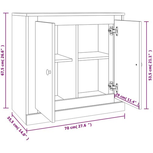  Komoda boja dimljenog hrasta 70x35,5x67,5 cm konstruirano drvo Smeđa Slike