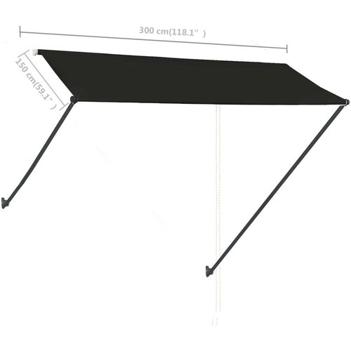  Tenda na uvlačenje s LED svjetlima 300 x 150 cm antracit Slike