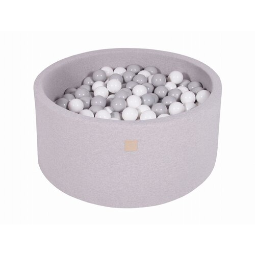 MeowBaby Bazen z žogicami, 90x40 cm s 300 žogicami, bombaž, svetlo siva: bela/siva, (21295041) Cene
