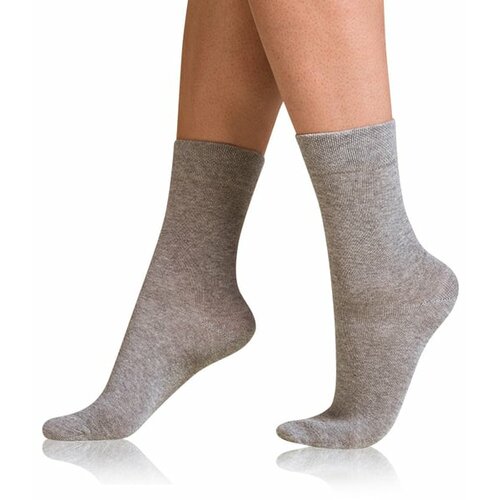 Bellinda COTTON COMFORT SOCKS - Women's cotton socks with comfortable hem - gray highlights Slike
