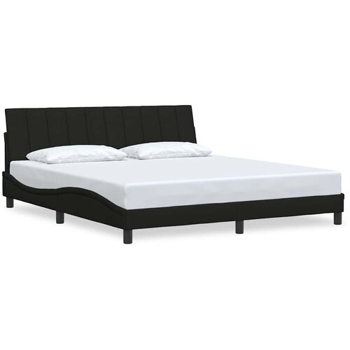  Okvir kreveta bez madraca Hanko crni 180x200 cm od tkanine Slike