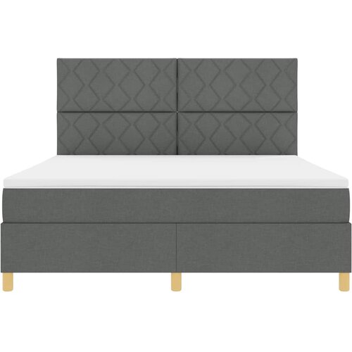  LED Box Spring Krevet Tamno siva 180 x 200 cm tkanina Slike