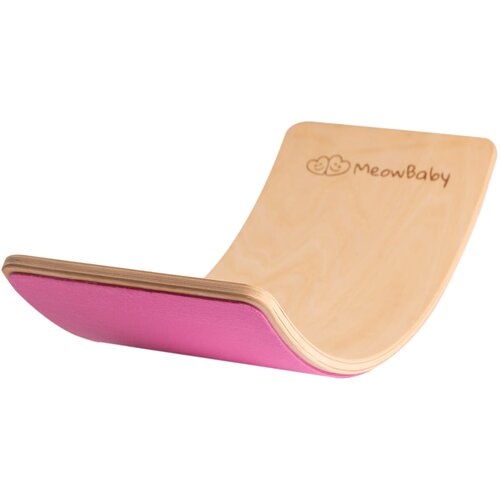 MeowBaby Ploča za ravnotežu od ružičastog/prirodnog borovog drva 80x30x18 cm Montessori - Cijene