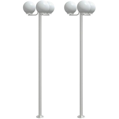  Vanjske podne lampe 2 kom. srebrne 215 cm nehrđajući čelik Slike