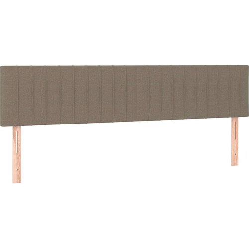  Krevet box spring s madracem LED smeđesivi 200x200 cm tkanina Slike
