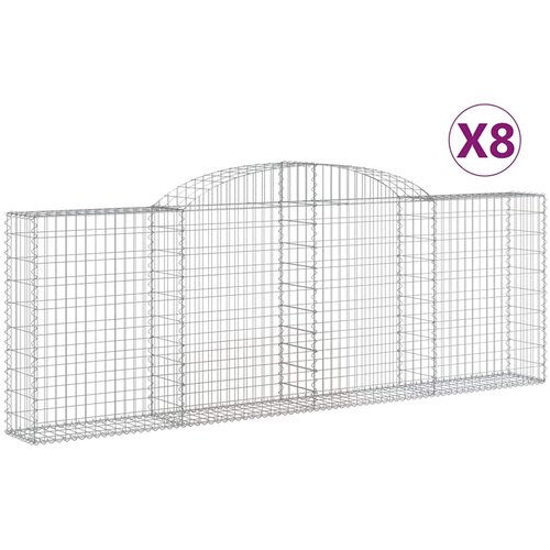  Lučne gabionske ko&amp;scaron;are 8 kom 300x30x100/120cm pocinčano željezo Slike