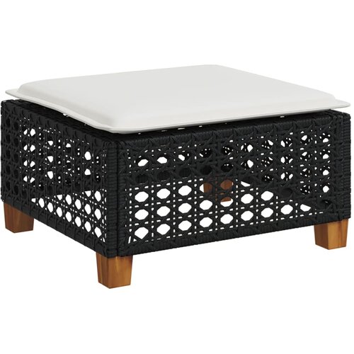  6-dijelni set vrtnih sofa s jastucima crni od poliratana Crna 55 x 55 x 36 cm Slike