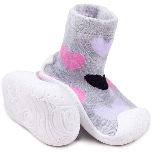 Yoclub Kids's Baby Girls' Anti-Skid Socks With Rubber Sole Cene