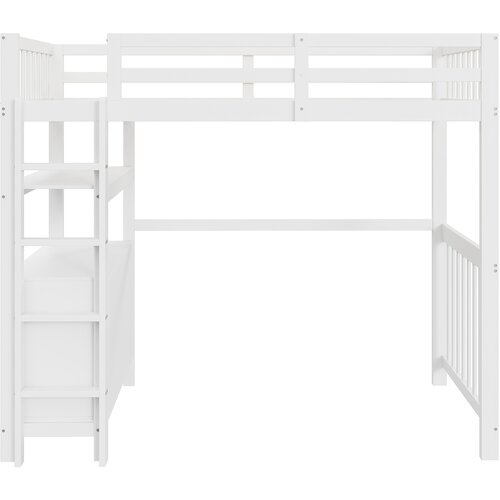 Lumor Postelja Mezzanine 90x200 cm iz masivnega lesa - z 6 predali in varnostnimi ograjami - bela, (22155739) Cene