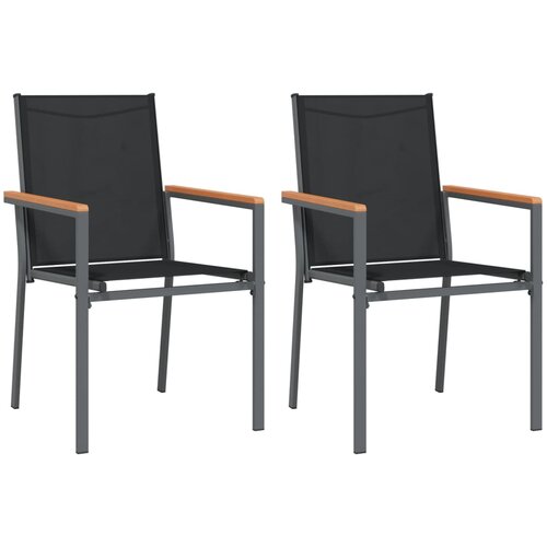 Maison Chic Vrtni stoli - Stol za vrt 2 kosa črni 55x61,5x90 cm textilene in jeklo JS1201, (21878553) Cene
